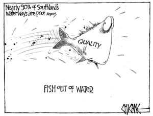 Winter, Mark 1958- :Nearly 90% of Southland's waterways are poor - report. 14 September 2011