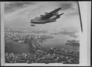 Solent Ararangi, ZK-AMM flying over Sydney Harbour Bridge