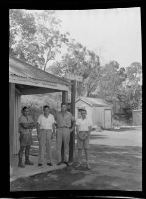 Four unidentified men at Darwin Railway Station, Australia