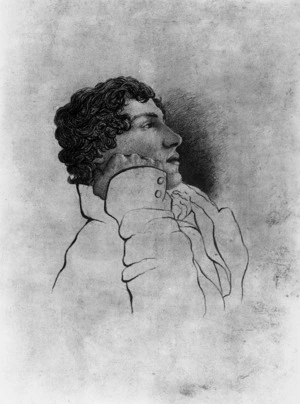 Brown, Charles Armitage, 1787-1842 :[Portrait of Keats]. - [1819?]
