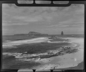 View of beach, sea and island, Norfolk Island