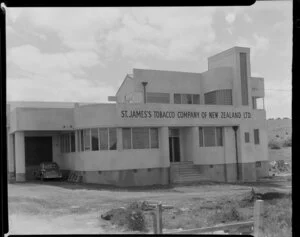 Exterior of St James's Tobacco Company of New Zealand Ltd, Penrose, Auckland