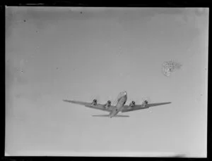 DC6 aircraft over Whenuapai