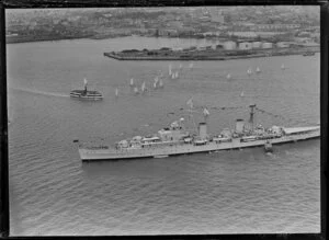 HMNZS Bellona, 100th Anniversary Day regatta, Auckland Harbour