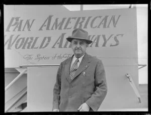 Passenger Mr Edgar Gough, having arrived on a Pan American World Airways flight, location unknown