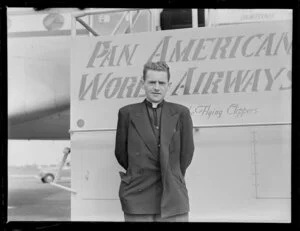 Passenger Father Arthur Leniham having arrived on Pan American World Airways flight, location unknown