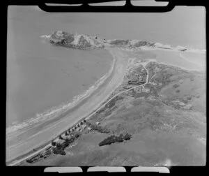 Castlepoint showing lighthouse, cliffs and beach, Masterton