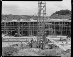 Part two of a three part panorama of Mt Albert Reservoir, Auckland, which is under construction by Williamson Construction Company