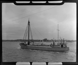 Boat named Vector at the 100th Anniversary Day regatta, Auckland Harbour