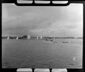 HMNZS Bellona at the 100th Anniversary Day regatta, Auckland Harbour