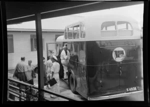 Qantas Empire Airways coach at Tengah Airport, Singapore