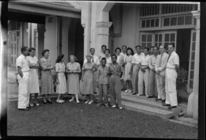 Qantas Empire Airways office staff, Raffles Hotel, Singapore