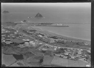 New Plymouth port area, showing Sugar Loaf Islands in the background to the left