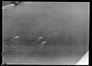 Rowing eights race, British Empire Games, Lake Karapiro, Waikato