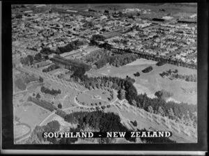 Aerial view of Queens Park, Invercargill, Southland