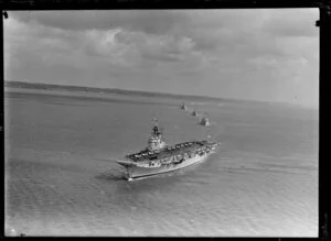 Aircraft carrier and other vessels of the combined Australian and New Zealand navies, Auckland