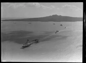 Aircraft carrier and other vessels of the combined Australian and New Zealand navies, Auckland