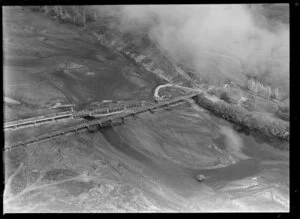 Bridge under construction crossing Tukituki River outside Havelock North