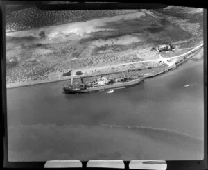 Cargo ship berthed at Kioreroa [Port Whangarei], Whangarei District, Northland Region