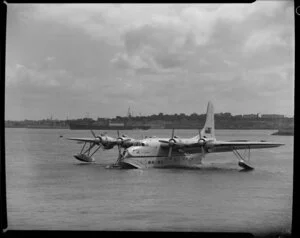 Tasman Empire Airways Ltd, Solent IV flying boat, RMA Aotearoa II, ZK-AML, Mechanics Bay, Auckland
