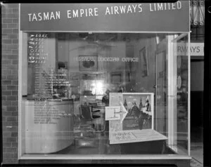 Tasman Empire Airways Ltd booking office, Customs Street, Auckland