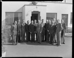 Tasman Empire Airways Ltd General Manager and departmental officers, Mechanics Bay, Auckland