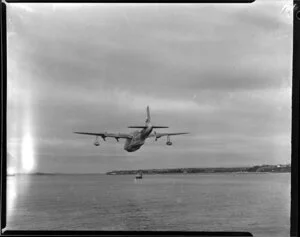 Tasman Empire Airways Ltd, Short Sandringham flying boat ZK-AME on a test flight before departing for Australia