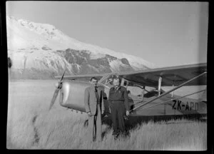 Messrs L L White and T Cheetham at Hermitage, Southern Scenic Air Services, Queenstown