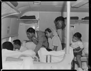 Passengers in a Solent flying boat on the way to Labasa, Fiji