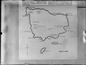 Photographic copy of a map of Norfolk Island