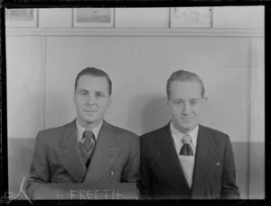 B Freeth and [Mr Williams?], Tasman Empire Airways Ltd, passport photo