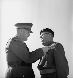 General Freyberg presenting Major Pike with the Military Cross in Maadi