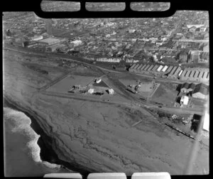 View of town and beach, Timaru, South Canterbury