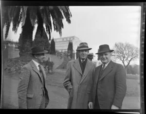 Three unidentified members of the Auckland Travel League