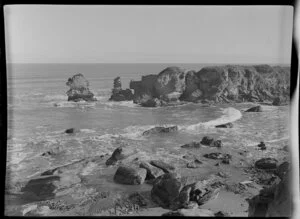Rocks on shoreline near Seal Island, Buller district