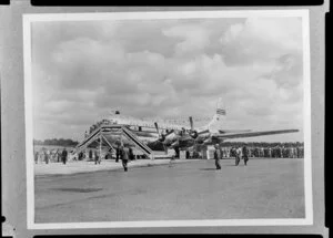 Pan American World Airways, a copy of a photograph of Stratocruiser aircraft at Whenuapai Airbase, Auckland