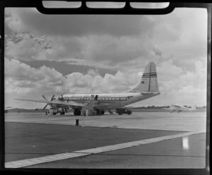 Pan American World Airways Stratocruiser aircraft at Whenuapai Airbase, Auckland