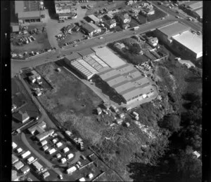 Unidentified factories in industrial area, Manukau City, Auckland, including holiday park