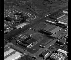 Unidentified factories in Penrose/ Otahuhu industrial area, Manukau City, Auckland