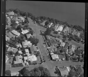 Residential houses beside river [Tamaki?], Auckland, including [Rangimarie Hospital?]