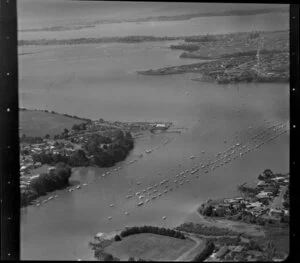 Boats on Tamaki River looking towards Half Moon Bay, Auckland