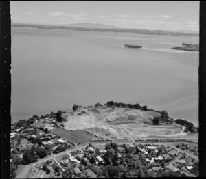 Land cleared for housing development, Cockle Bay, Manukau City, Auckland, including Tamaki Strait