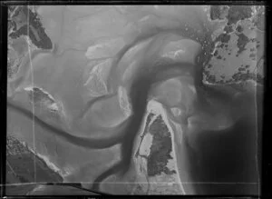 Coastal scene, featuring development of Omaha Ocean Beach Resort, Rodney District, and including Ti Point and Whangateau Harbour