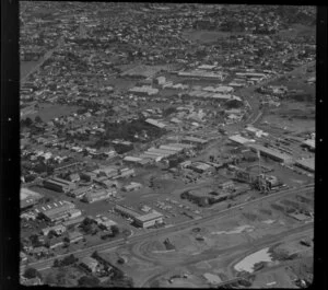 Mt Wellington quarry and unidentified factories in the Marua Road industrial area, Auckland