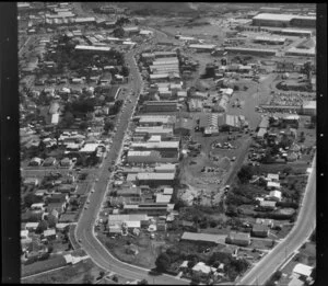 Unidentified factories in the Marua Road industrial area, Mt Wellington, Auckland, including quarry and some residential houses