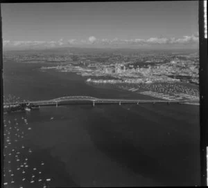 Auckland Harbour Bridge and inner harbour