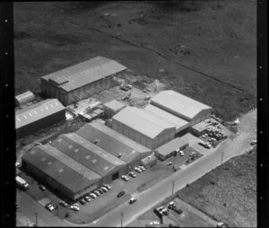 Gabador Place, Mount Wellington, Auckland, factories including Coolstores New Zealand Ltd, and another building under construction