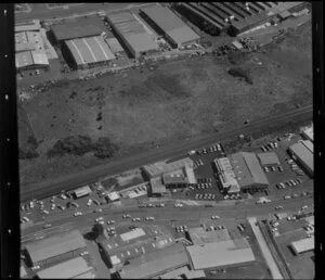 Unidentified factories and railway line, Glen Innes industrial area, Auckland
