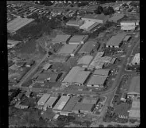 Factories in industrial area, Auckland, including Bostik building