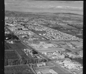 Industrial area and orchards along Omahu Road, Twyford, and Flaxmere suburb, Hastings